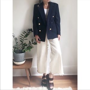 Vintage Burberry navy wool double breasted jacket